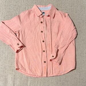 Janie and Jack linen button up cantaloupe color